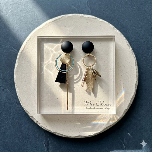 再販♡】人気作品✧*｡マットブラック✳︎Wフープ✳︎スターダスト