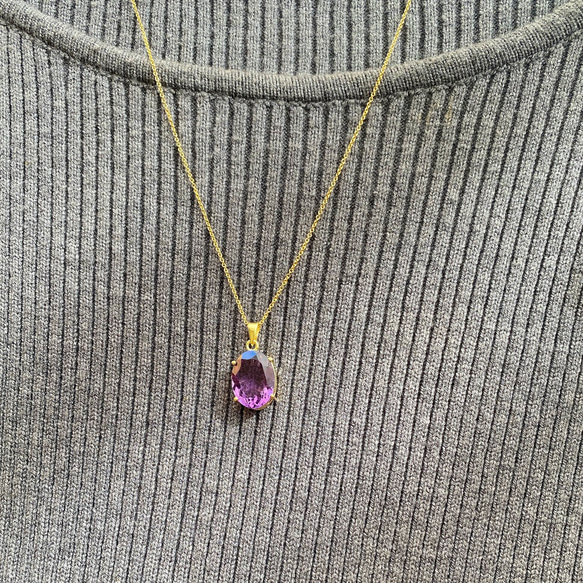 jewelry高貴な輝きアメジスト最高品質crystals 14kgf  necklace 5枚目の画像