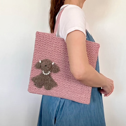 ＝受注製作商品＝　キラキラトートバッグ『Ｓｈａｎｔｉ』トイプードル　ブラウン 9枚目の画像
