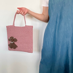 ＝受注製作商品＝　キラキラトートバッグ『Ｓｈａｎｔｉ』トイプードル　ブラウン 4枚目の画像