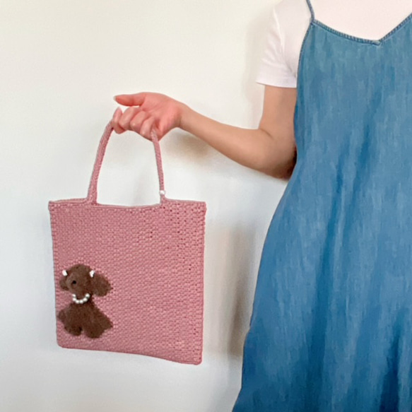 ＝受注製作商品＝　キラキラトートバッグ『Ｓｈａｎｔｉ』トイプードル　ブラウン 8枚目の画像