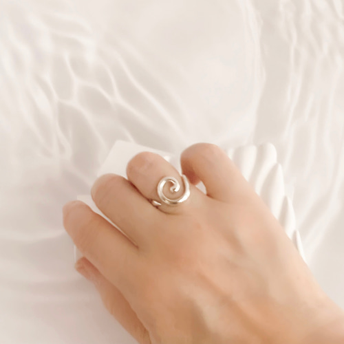 シルバー オープンリング スワール うずまきリング 指輪・リング