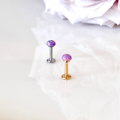 オパールストーン オーロラパープル ラブレット ボディピアス 16G 軟骨