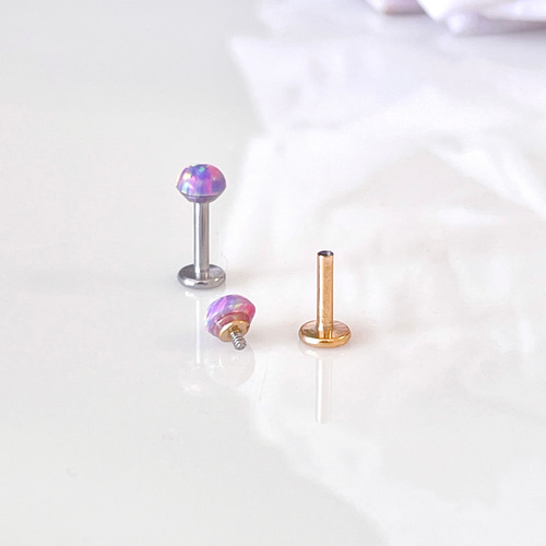 オパールストーン オーロラパープル ラブレット ボディピアス 16G 軟骨