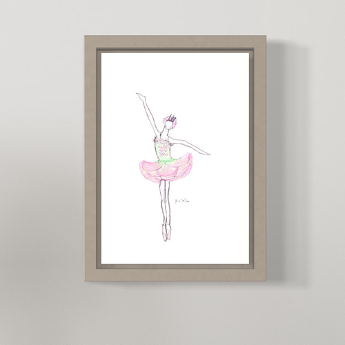 絵画 。壁掛け絵原画【夜空に美しい蔷薇流星雨、楽しくバレエを踊る少女】 絵画 。壁掛け絵原画【夜空に美しい蔷薇流星雨、楽しくバレエを