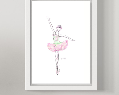 絵画 。壁掛け絵原画【夜空に美しい蔷薇流星雨、楽しくバレエを踊る少女】 c067a5516c8573a3a4058315d8ba1f