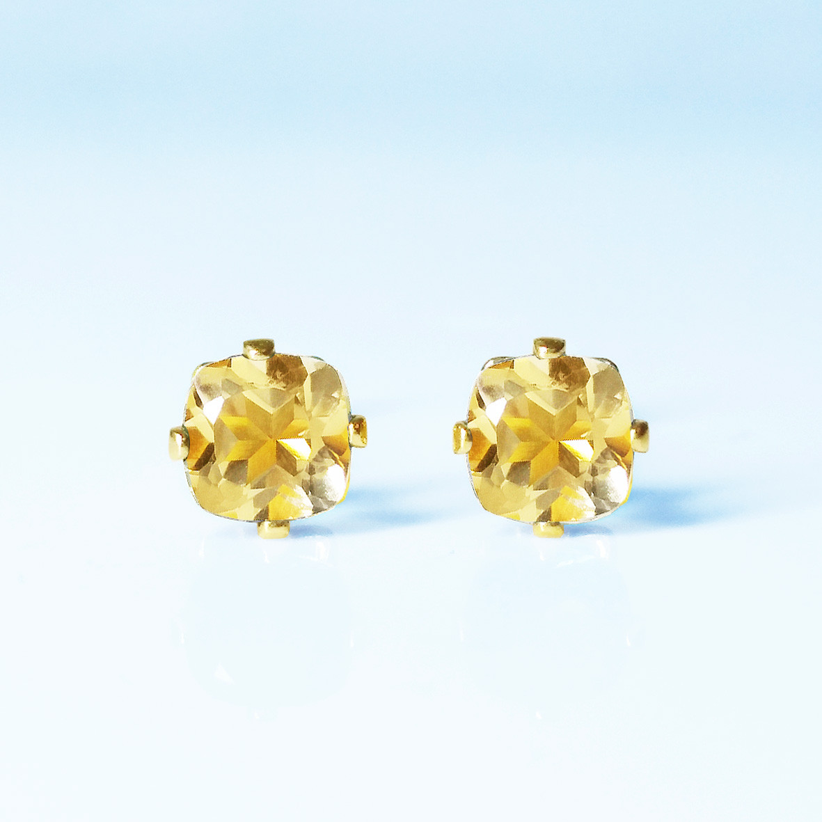 黄金の輝き。シトリンのピアス　[送料無料]