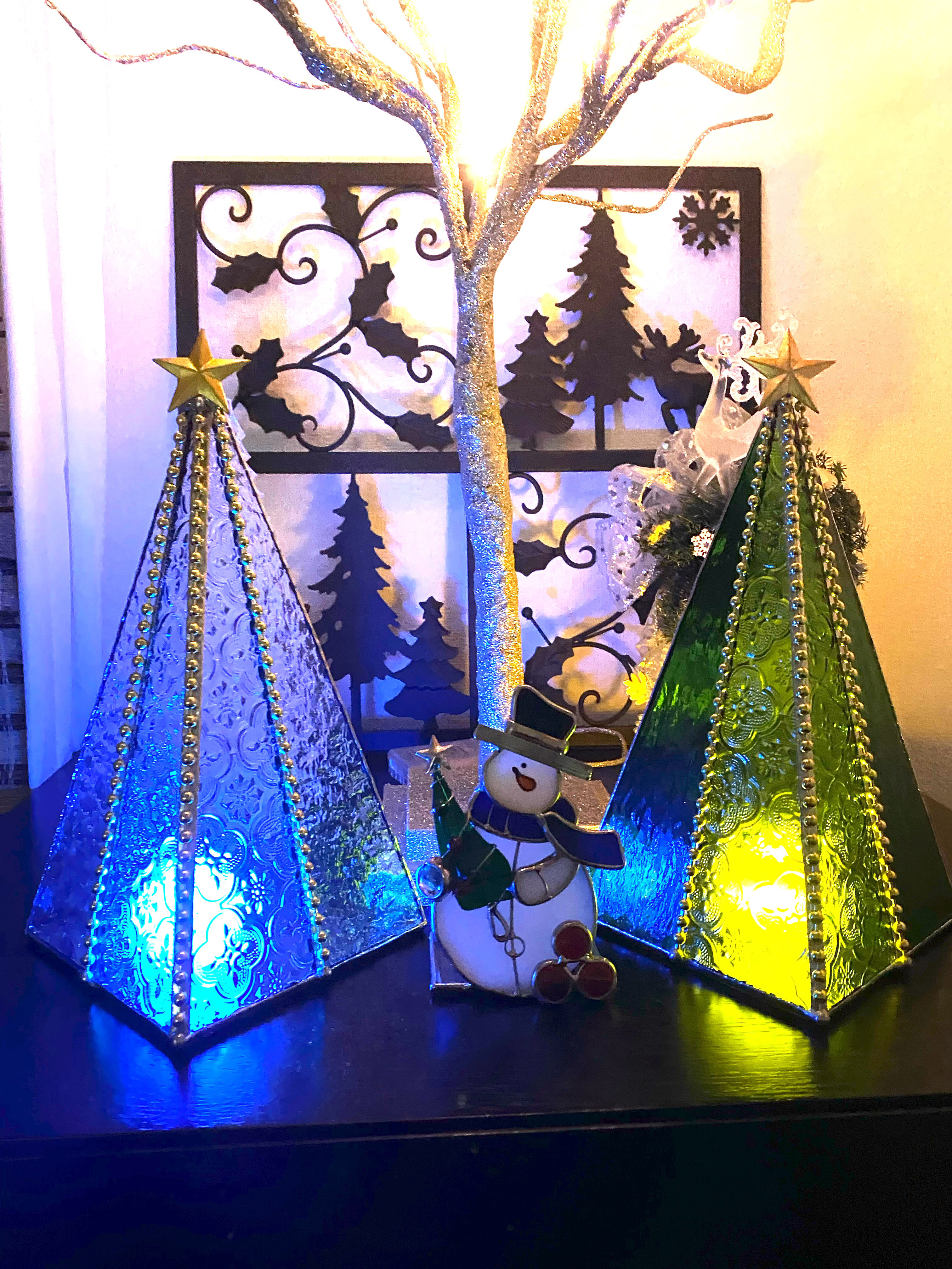 ステンドグラス ツリーランプ♡（シルバー仕上げ） ステンドグラス ツリーランプ♡（シルバー仕上げ）