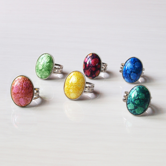 尾張七宝 楕円リング 透~Suke~ 全6色 指輪・リング 三代目加藤七宝