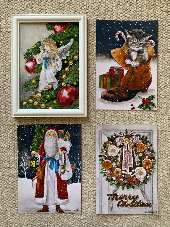 「Creema限定」選べる！ミニアートポスター【Snow　Christmas】1枚+ホワイト木製フレーム付 3枚目の画像