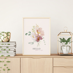 春の花束のポスター / i1676 /  ベージュや淡いピンクの花束　インテリアポスター 1枚目の画像