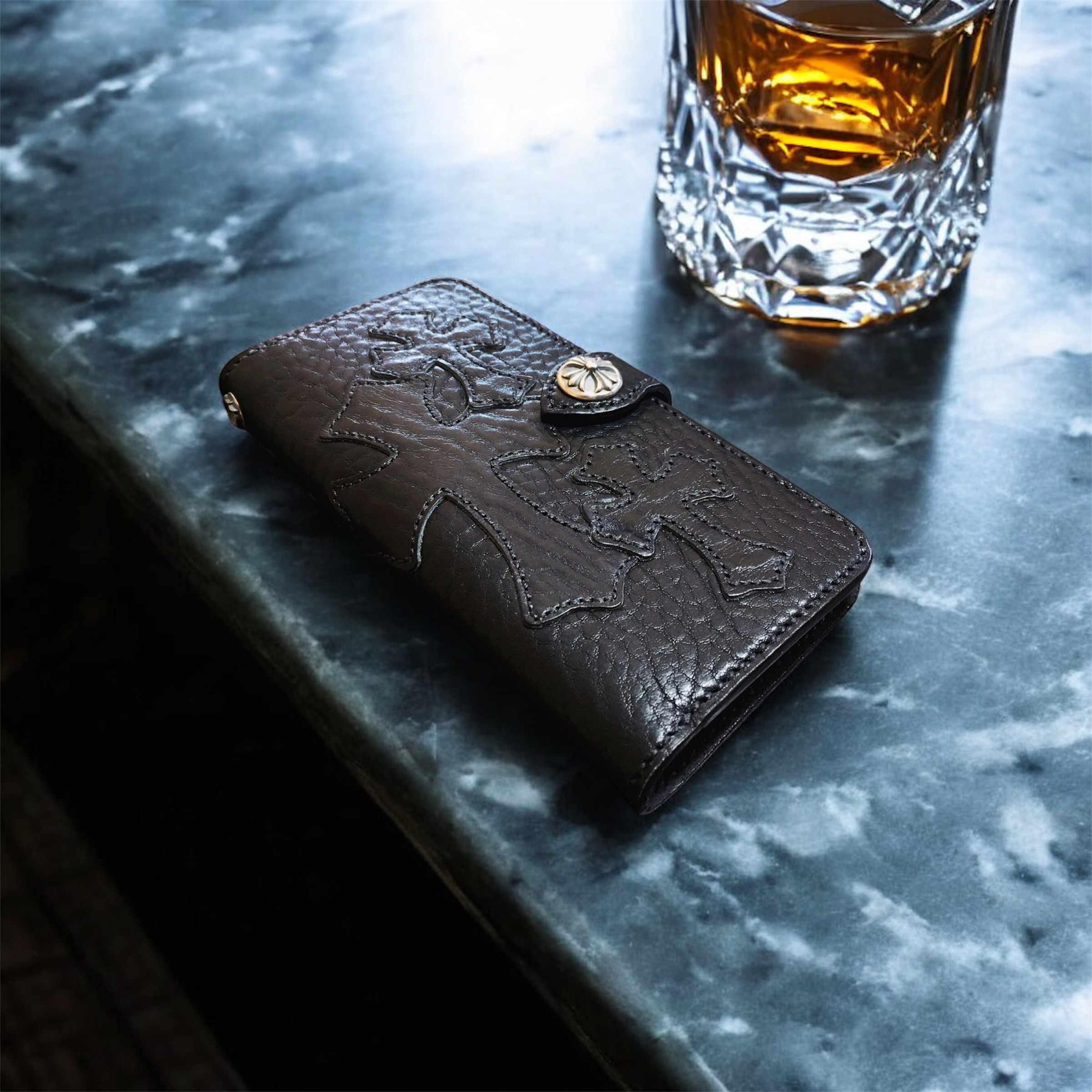 最高級革使用！総手縫「iPhone 17ProMax/16ProMax用ケース xyz  クロスパッチ」レザー 本革