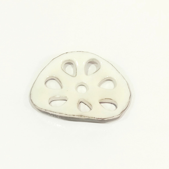 【清水焼】リバーシブル野菜箸置き（レンコン） 1枚目の画像