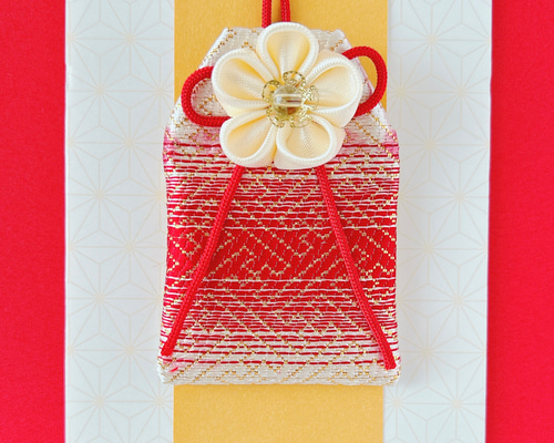 紅白縞」（サイズオーダー可）元巫女が作る花のお守り袋 その他雑貨 花