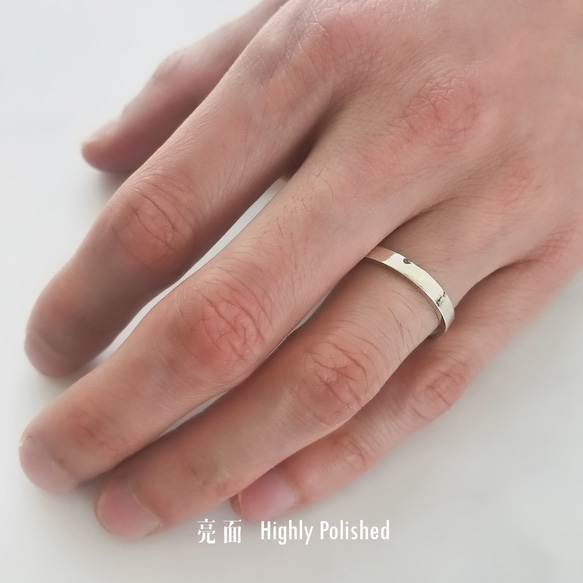 ミニマリスト マット 18K ローズ ゴールド プラチナ リング 3mm | 手作り結婚指輪ペア | 10枚目の画像