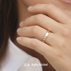 ミニマリスト マット 18K ローズ ゴールド プラチナ リング 3mm | 手作り結婚指輪ペア | 9枚目の画像