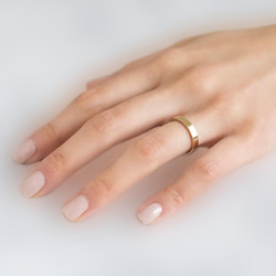 ミニマリスト マット 18K ローズ ゴールド プラチナ リング 3mm | 手作り結婚指輪ペア | 6枚目の画像