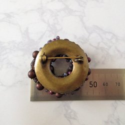 sold/Brooch　チェコガラスボタン（K0963) 5枚目の画像