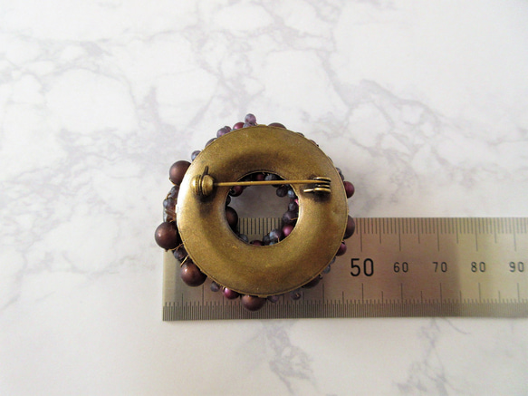 sold/Brooch　チェコガラスボタン（K0963) 5枚目の画像