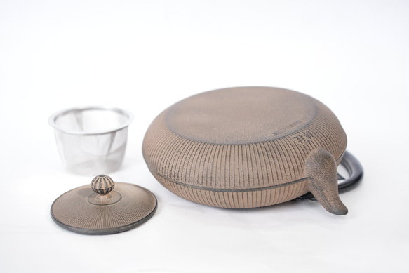 南部鉄器　鉄瓶 「立目(たてめ)」 ひさご色　0.8L 8L