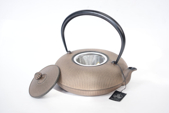 南部鉄器　鉄瓶 「立目(たてめ)」 ひさご色　0.8L 8L