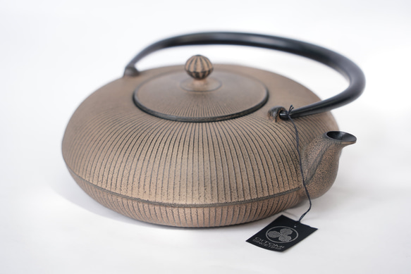 南部鉄器　鉄瓶 「立目(たてめ)」 ひさご色　0.8L 8L