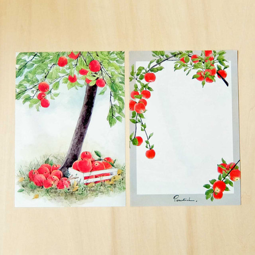 林檎』 絵画のような便箋（A5） レターセット ポンチセ 通販｜Creema 