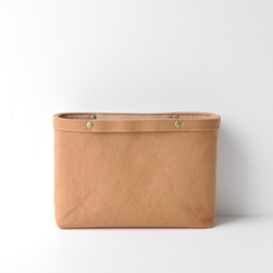 コットンキャンバスのバッグインバッグ  帆布 ベージュ グレージュ ミルクティ キャメル ブラウン 1枚目の画像