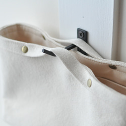 コットンキャンバスのバッグインバッグ  帆布 ベージュ グレージュ ミルクティ キャメル ブラウン 9枚目の画像