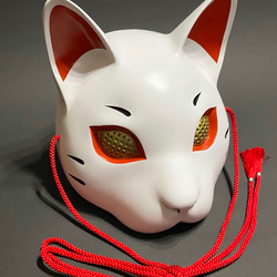 貓面具（白x紅） 第2張的照片