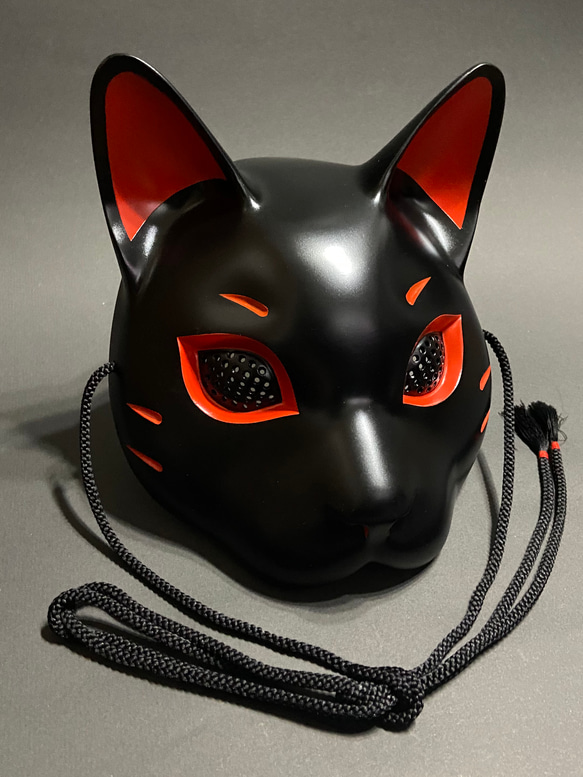 貓面具（黑x紅） 第2張的照片