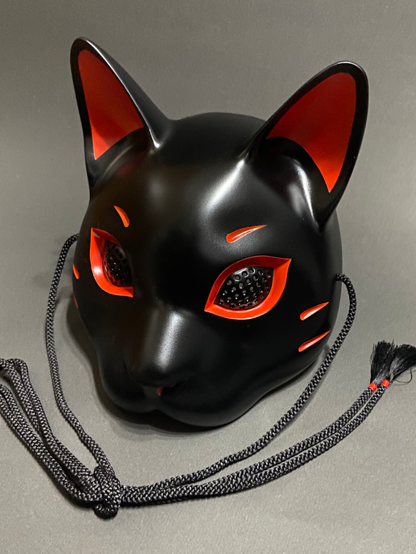 貓面具（黑x紅） 第3張的照片