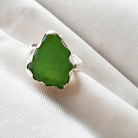 【13～14号】seaglass ring /silver925 1枚目の画像