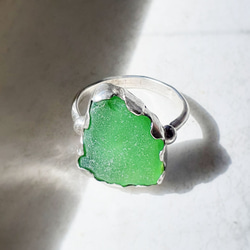 【13～14号】seaglass ring /silver925 4枚目の画像