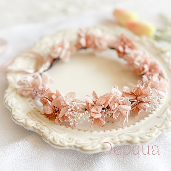 送料無料】ベビー キッズ 花冠 ~teracotta pink~ 花かんむり 結婚式