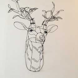 ワイヤーアート  ワイヤークラフト  鹿　tree【受注制作】 3枚目の画像