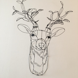 ワイヤーアート  ワイヤークラフト  鹿　tree【受注制作】 1枚目の画像