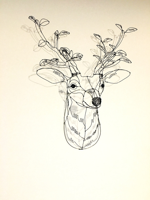 ワイヤーアート  ワイヤークラフト  鹿　tree【受注制作】 8枚目の画像