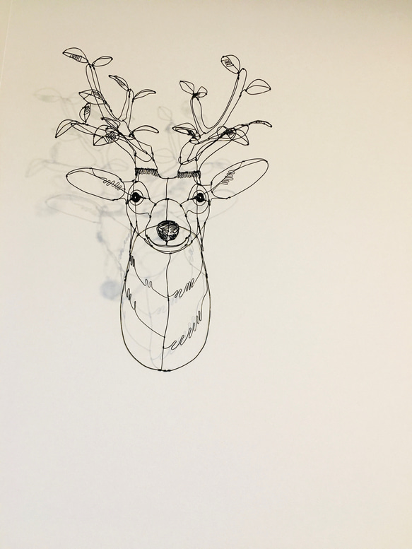 ワイヤーアート  ワイヤークラフト  鹿　tree【受注制作】 5枚目の画像