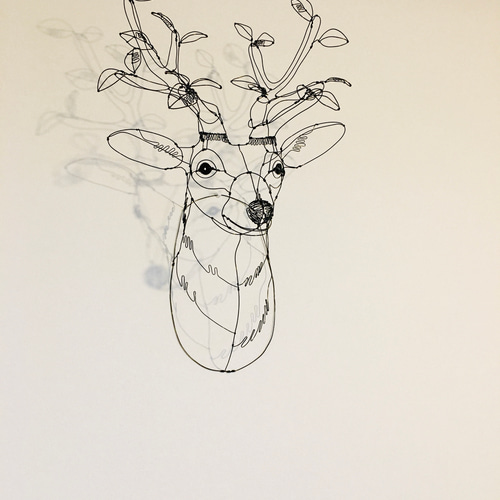 ワイヤーアート　ワイヤークラフト　鹿さん ワイヤーアート ワイヤークラフト 鹿 tree【受注制作】 立体・オブジェ