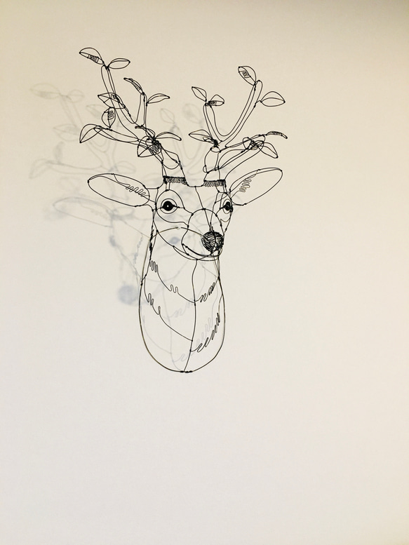 ワイヤーアート  ワイヤークラフト  鹿　tree【受注制作】 6枚目の画像