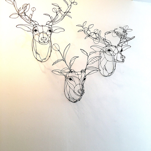 ワイヤーアート ワイヤークラフト 鹿 tree【受注制作】 立体 ワイヤーアート ワイヤークラフト 鹿 tree【受注制作】 立体