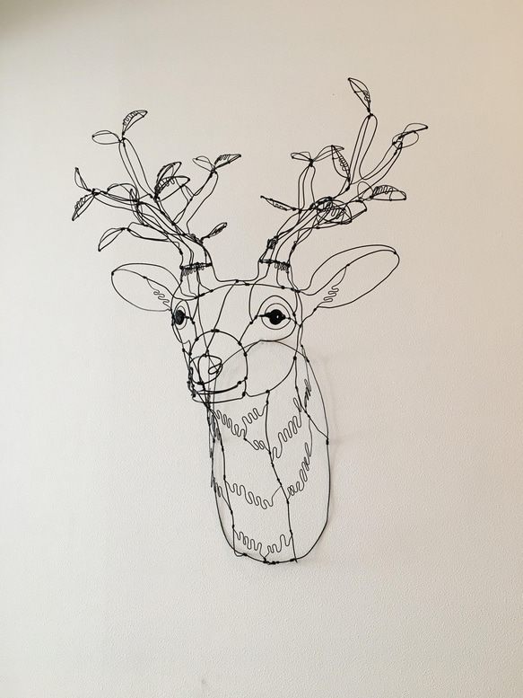 ワイヤーアート  ワイヤークラフト  鹿　tree【受注制作】 2枚目の画像