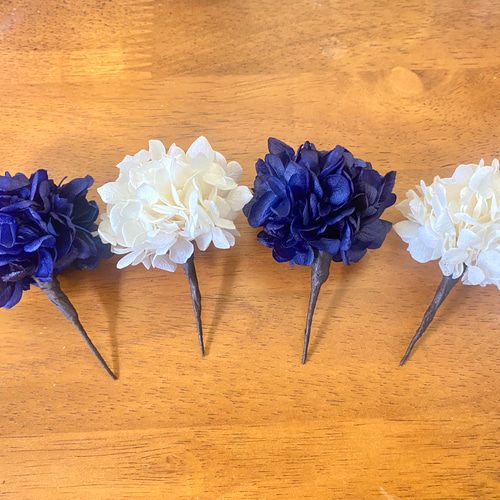 他店でも販売中。 ネイビーブルーミックス ヘッドパーツ 髪飾り 結婚式