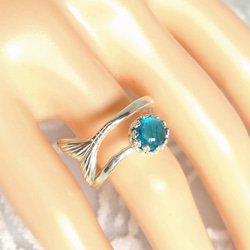 宝石質 ネオンブルー アパタイト ring（マーメイドテール） 9枚目の画像