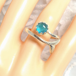 宝石質 ネオンブルー アパタイト ring（マーメイドテール） 1枚目の画像