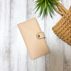 刻印無料♪ iPhoneケース ヌメ革 スマホケース 手帳型 レザークラフト