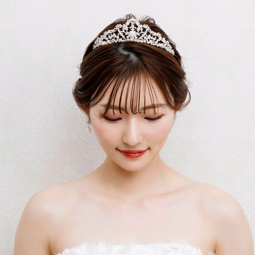 プリンセス 花嫁ティアラ ウエディング ブライダル パール 前 プリンセス 花嫁ティアラ ウエディング ブライダル パール 前