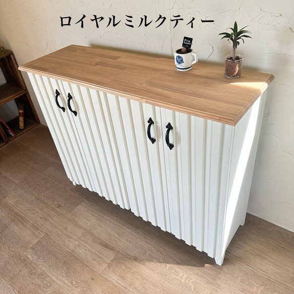 「サイズオーダー可」キッチンカウンター A2 人気 店舗什器 レジカウンター フレンチシャビー  サロン 英国家具 白 12枚目の画像