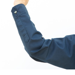 ロングシャツ（ネイビー）ーコットンポプリン 7枚目の画像